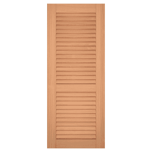 louvered red grandis single exterior shutter 60/40