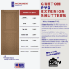 PVC exterior shutter specs from monument shutters