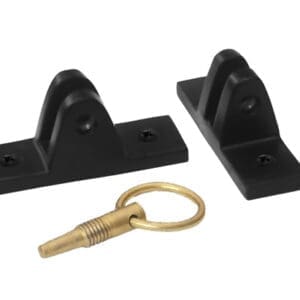 Bahama Locking Brackets | Sill & Wall Mount | Aluminum with Brass Ring | 1 Pair